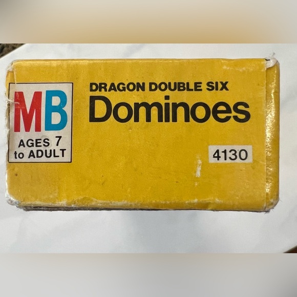 Dominos game Wooden Dragon Double Six box dated 1970 Milton Bradley toys kids - Picture 9 of 10